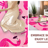 Ultra Soft Area Rug, Non Slip, Stain Resistant, Washable Area Rugs for Living Room, Bedroom, Vibrant Cute Animal Design(Pink)