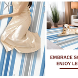 Ultra Soft Area Rug, Non Slip, Stain Resistant, Washable Area Rugs for Living Room, Bedroom, Whimsical Striped Seaside Charm(Blue)