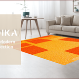 Ultra Soft Area Rug, Non Slip, Stain Resistant, Washable Area Rugs for Living Room, Bedroom, Mid Century Modern Vibrant Meditation Space Rug(Orange)