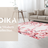 Ultra Soft Area Rug, Non Slip, Stain Resistant, Washable Area Rugs for Living Room, Bedroom, Contemporary Pink Petal Arrangement(Pink)