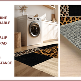 Ultra Soft Area Rug, Non Slip, Stain Resistant, Washable Area Rugs for Living Room, Bedroom, Luxurious Exotic Print Statement(Black)