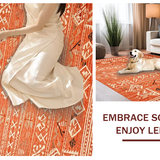 Ultra Soft Area Rug, Non Slip, Stain Resistant, Washable Area Rugs for Living Room, Bedroom, Modern Abstract Cozy Accents(Orange)