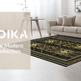 Stylish Abstract Black and Gold Motif(Black)