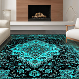 Classic Black Teal Geometric Fusion(Blue)