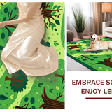 Ultra Soft Area Rug, Non Slip, Stain Resistant, Washable Area Rugs for Living Room, Bedroom, Whimsical Stone Pathway Illustration(Green)