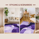 Ultra Soft Area Rug, Non Slip, Stain Resistant, Washable Area Rugs for Living Room, Bedroom, Minimalist Plush Fur Decorative Touch(Purple)