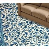 Ultra Soft Area Rug, Non Slip, Stain Resistant, Washable Area Rugs for Living Room, Bedroom, Chic Rustic Botanical Design(Blue)