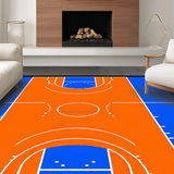 Ultra Soft Area Rug, Non Slip, Stain Resistant, Washable Area Rugs for Living Room, Bedroom, Rustic Sports Court Inspired Look(Blue)