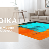 Ultra Soft Area Rug, Non Slip, Stain Resistant, Washable Area Rugs for Living Room, Bedroom, Dynamic Watercolor Splash Artistry(Orange)