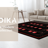 Ultra Soft Area Rug, Non Slip, Stain Resistant, Washable Area Rugs for Living Room, Bedroom, Chic Minimalist Patterned Flocking(Red)