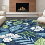 Bright Tropical Leaf Composition(Blue)