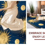 Ultra Soft Area Rug, Non Slip, Stain Resistant, Washable Area Rugs for Living Room, Bedroom, Chic Contemporary Cosmic Print(Blue)