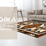 Ultra Soft Area Rug, Non Slip, Stain Resistant, Washable Area Rugs for Living Room, Bedroom, Minimalist Earthy Patterned Inspiration(Brown)
