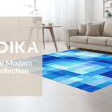 Ultra Soft Area Rug, Non Slip, Stain Resistant, Washable Area Rugs for Living Room, Bedroom, Lively Multicolored Design Motif(Blue)