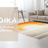 Ultra Soft Area Rug, Non Slip, Stain Resistant, Washable Area Rugs for Living Room, Bedroom, Whimsical Sunburst Gradient Art(Orange)