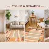 Ultra Soft Area Rug, Non Slip, Stain Resistant, Washable Area Rugs for Living Room, Bedroom, Cozy Monochrome Artful Design(Brown)