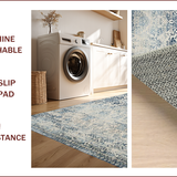 Ultra Soft Area Rug, Non Slip, Stain Resistant, Washable Area Rugs for Living Room, Bedroom, Contemporary Soft Monochrome Pattern(Blue)