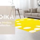 Ultra Soft Area Rug, Non Slip, Stain Resistant, Washable Area Rugs for Living Room, Bedroom, Joyful Abstract Playful Composition(Yellow)