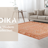 Ultra Soft Area Rug, Non Slip, Stain Resistant, Washable Area Rugs for Living Room, Bedroom, Eclectic Textured Contemporary Look(Orange)