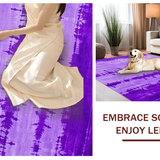 Ultra Soft Area Rug, Non Slip, Stain Resistant, Washable Area Rugs for Living Room, Bedroom, Unique Contemporary Tie-Dye Flair(Purple)