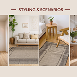 Ultra Soft Area Rug, Non Slip, Stain Resistant, Washable Area Rugs for Living Room, Bedroom, Textured Earthy Toned Elegance(Beige)