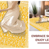 Ultra Soft Area Rug, Non Slip, Stain Resistant, Washable Area Rugs for Living Room, Bedroom, Charming Mustard Geometric Accents(Yellow)