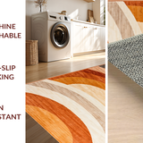 Ultra Soft Area Rug, Non Slip, Stain Resistant, Washable Area Rugs for Living Room, Bedroom, Striking Warm-Toned Geometric Style(Brown)