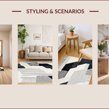 Ultra Soft Area Rug, Non Slip, Stain Resistant, Washable Area Rugs for Living Room, Bedroom, Modern Abstract Ivory Black Living Room Non-Shedding Rug(Black)