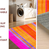 Ultra Soft Area Rug, Non Slip, Stain Resistant, Washable Area Rugs for Living Room, Bedroom, Whimsical Multi-Tonal Design(Orange)