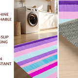 Ultra Soft Area Rug, Non Slip, Stain Resistant, Washable Area Rugs for Living Room, Bedroom, Bright Happy Textured Composition(Purple)