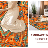 Ultra Soft Area Rug, Non Slip, Stain Resistant, Washable Area Rugs for Living Room, Bedroom, Artistic Bright Mosaic Arrangement(Orange)