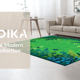 Ultra Soft Area Rug, Non Slip, Stain Resistant, Washable Area Rugs for Living Room, Bedroom, Vibrant Eclectic Insect Design(Green)
