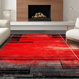 Ultra Soft Area Rug, Non Slip, Stain Resistant, Washable Area Rugs for Living Room, Bedroom, Lively Soft Textured Beat Design(Red)