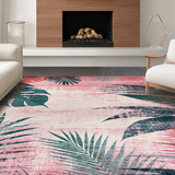Ultra Soft Area Rug, Non Slip, Stain Resistant, Washable Area Rugs for Living Room, Bedroom, Chic Abstract Pastel Fusion(Pink)