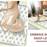Ultra Soft Area Rug, Non Slip, Stain Resistant, Washable Area Rugs for Living Room, Bedroom, Rustic Gray and White Petals(Yellow)