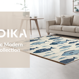 Playful Blue and Brown Design(Beige)
