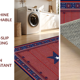 Ultra Soft Area Rug, Non Slip, Stain Resistant, Washable Area Rugs for Living Room, Bedroom, Charming Multi-Hued Rustic Appeal(Red)