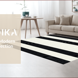 Ultra Soft Area Rug, Non Slip, Stain Resistant, Washable Area Rugs for Living Room, Bedroom, Neutral Aesthetic Bedroom Pet-Friendly Carpet(Black)