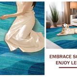 Ultra Soft Area Rug, Non Slip, Stain Resistant, Washable Area Rugs for Living Room, Bedroom, Nautical Sea Life Area Rug Featuring Abstract Seahorse and Marine Blue Gradient(Blue)