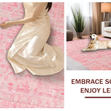 Ultra Soft Area Rug, Non Slip, Stain Resistant, Washable Area Rugs for Living Room, Bedroom, Dainty Pink Bow Design Accent Carpet for Charming Appeal(Pink)