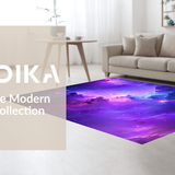Ultra Soft Area Rug, Non Slip, Stain Resistant, Washable Area Rugs for Living Room, Bedroom, Vivid Celestial Starfield Motif(Purple)