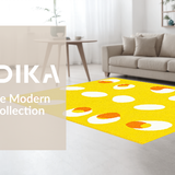 Ultra Soft Area Rug, Non Slip, Stain Resistant, Washable Area Rugs for Living Room, Bedroom, Whimsical Soft Curved Design(Yellow)
