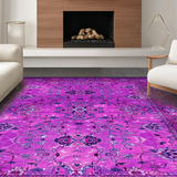 Ultra Soft Area Rug, Non Slip, Stain Resistant, Washable Area Rugs for Living Room, Bedroom, Lush Fuzzy Modern Appeal(Purple)