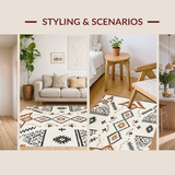 Ultra Soft Area Rug, Non Slip, Stain Resistant, Washable Area Rugs for Living Room, Bedroom, Luxurious Tassel Accents Aesthetic(Beige)