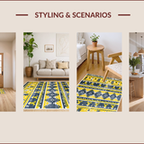 Ultra Soft Area Rug, Non Slip, Stain Resistant, Washable Area Rugs for Living Room, Bedroom, Vintage Distressed Kitchen Entryway Rug(Yellow)