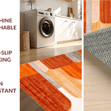 Ultra Soft Area Rug, Non Slip, Stain Resistant, Washable Area Rugs for Living Room, Bedroom, Earthy Tones Abstract Harmony(Orange)
