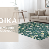 Ultra Soft Area Rug, Non Slip, Stain Resistant, Washable Area Rugs for Living Room, Bedroom, Rustic Textured Lattice Design(Green)