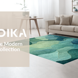 Ultra Soft Area Rug, Non Slip, Stain Resistant, Washable Area Rugs for Living Room, Bedroom, Turtle Tides Coastal Patterned Rug with Underwater Marine Abstract Art(Blue)