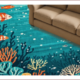 Ultra Soft Area Rug, Non Slip, Stain Resistant, Washable Area Rugs for Living Room, Bedroom, Colorful Nautical Fantasy Design(Blue)