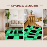 Artistic Distorted Checkerboard Visual Appeal(Green)